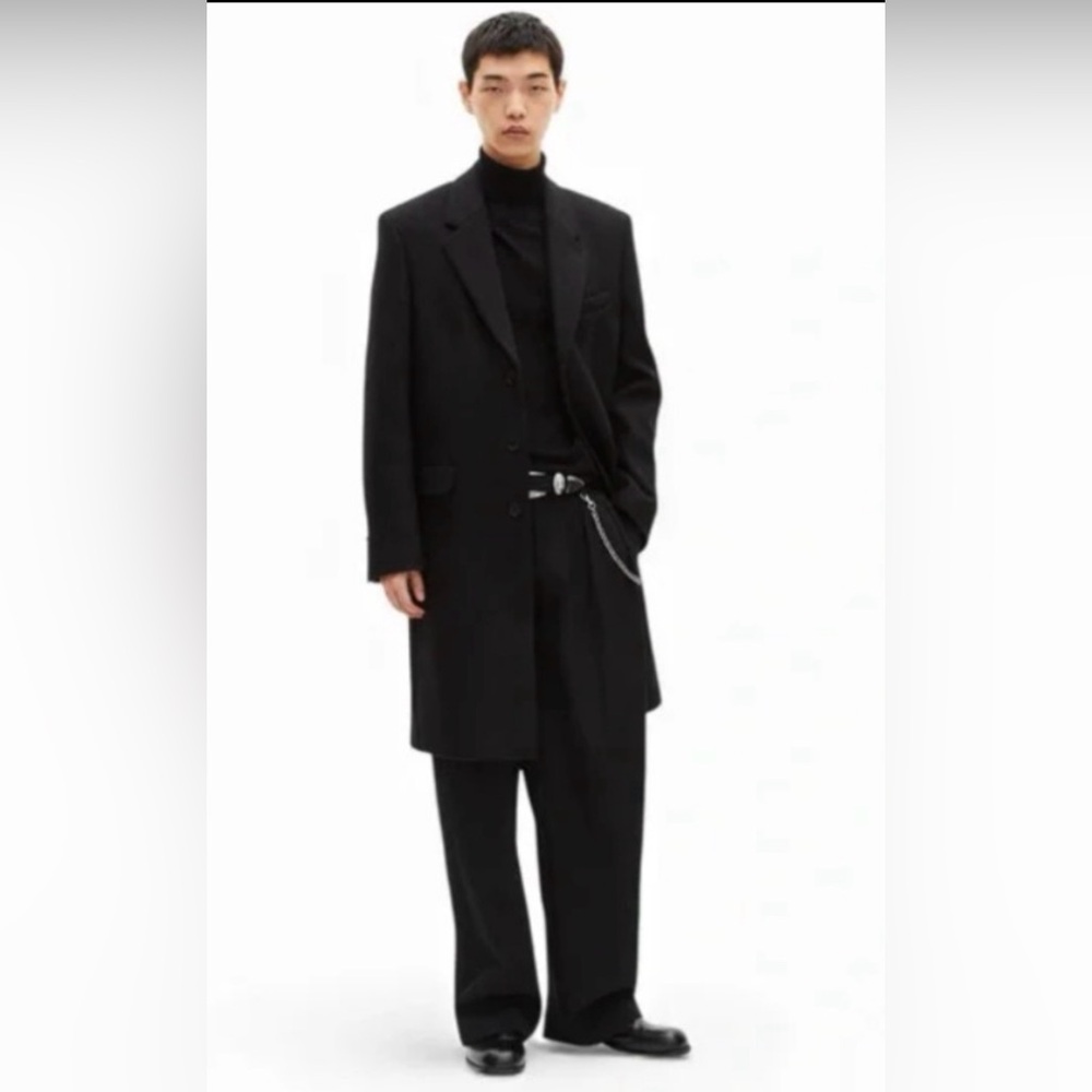 the kooples navy wool top coat